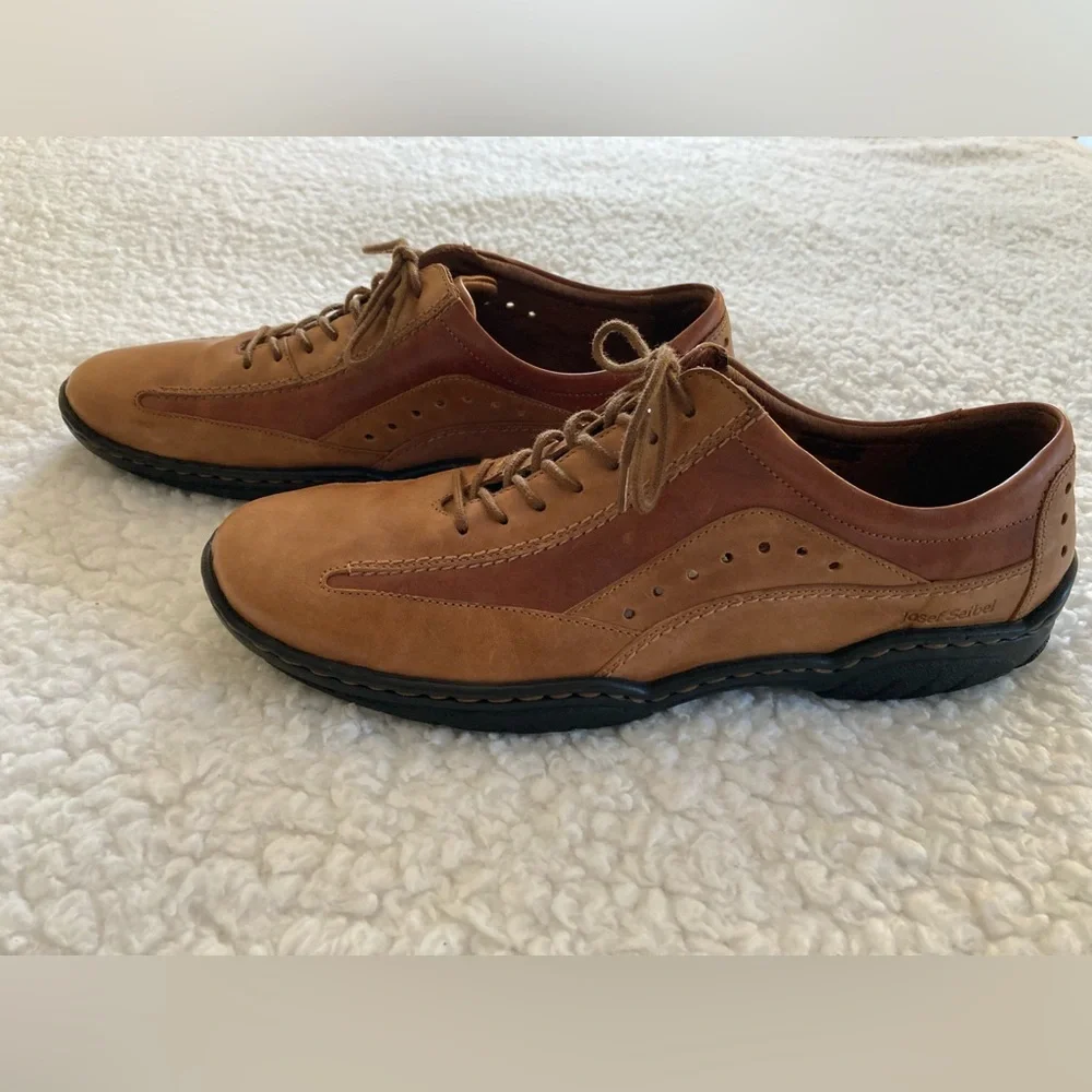 NWT Josef Seibel harmony Oxford two tone tan & brown leather shoes, size 42